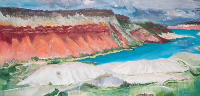 Sacred Landscapes Flaming Gorge, acrylic on paper