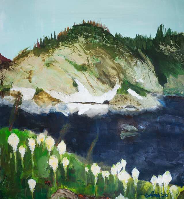 Sacred Landscapes High Lake View, acrylic on paper